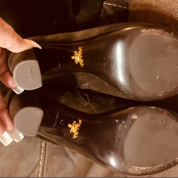 PRADA Ladies Knee High Brown Suede, High Heeled, Side Zip Up Boots Like New! - Picture 8 of 11